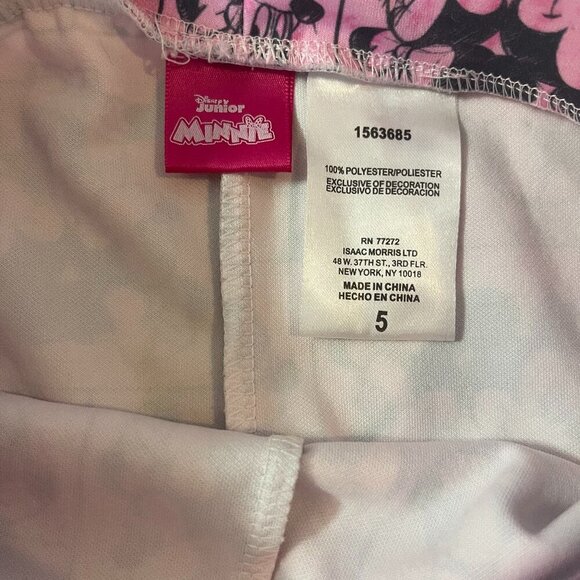 Disney Minnie Mouse leggings. Pink color with short denim shorts. Size 5. - Picture 4 of 9
